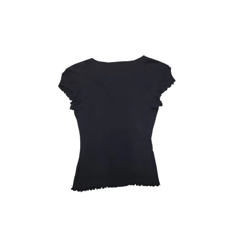 Vintage Y2K Black Multi Color Love Top  100%‎ Cotton Women's Size Small